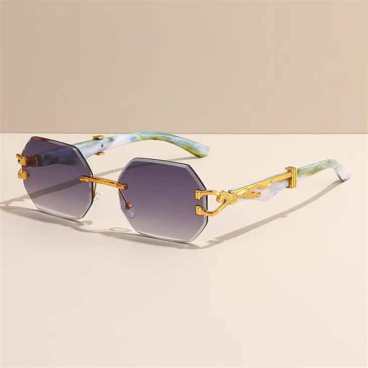 Rimless Sunglasses For Men Leopard